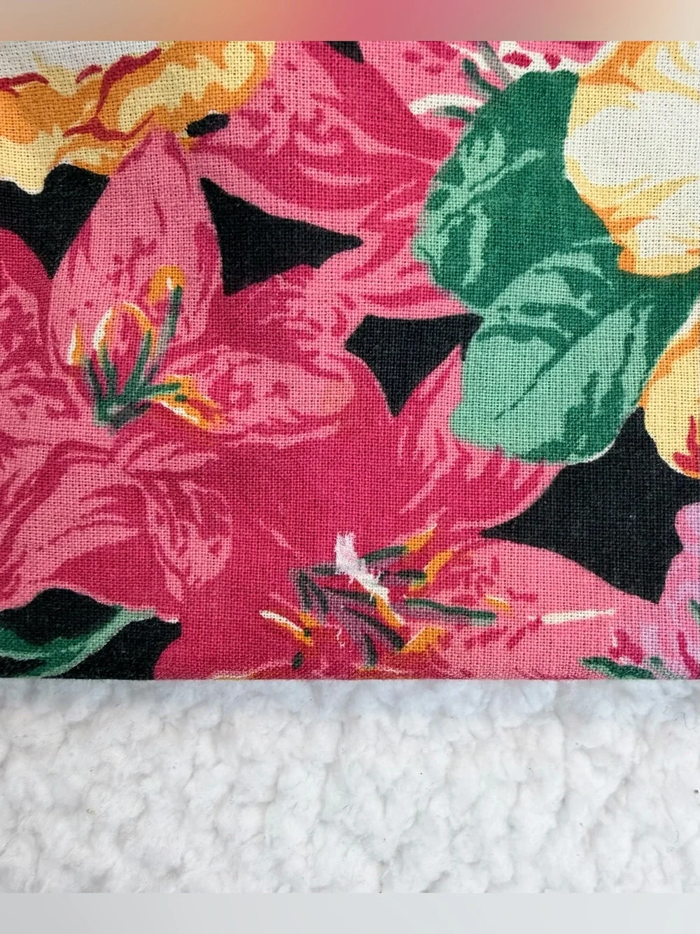 (VTG) CARLA • Large Floral Print Zip Cosmetic Travel Pouch, OS